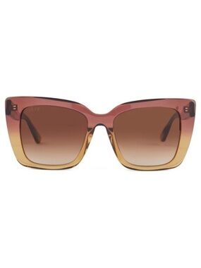 DIFF Lizzy Sunglasses Clayton Ombre Frame Brown Gradient Lenses Oversized Cateye